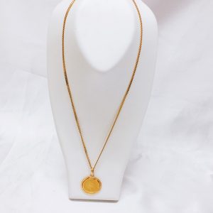 K18チェーン K24 コイン付きネックレス