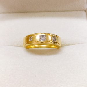 K18 ダイヤモンド付き リング