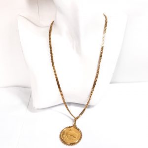 K18 コイン付 ネックレス