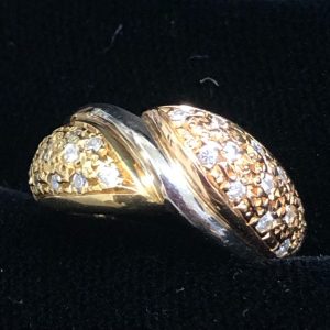 K18リング0.31ctメレダイヤ付きリング