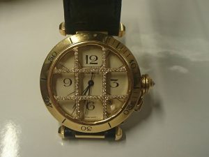 Cartier パシャ k18 グリッド ダイヤ