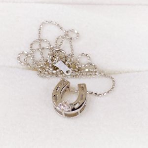 K18WG メレダイヤ0.05ct付ネックレス