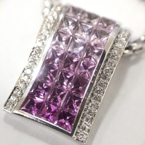 プラチナネックレストップ ピンクサファイア4.08ctダイヤモンド0.28ct