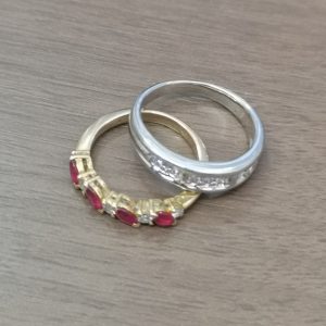 K18 PT900 ダイヤモンド ルビー リング