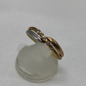 K18/Pt900 メレダイヤ（0.1ct）リング