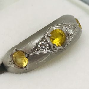 イエロートパーズ付Pt900リング