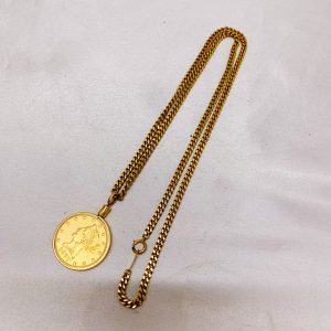 K18ネックレス リバティコイン付
