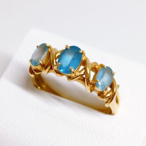 K18 アクアマリン付き リング