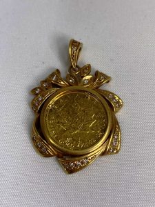 K24メイプルリーフ金貨 1/10オンス K18 メレダイヤトップ