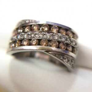 Pt900 0.76ct メレ ブラウンダイヤモンドリング さすがや MEGAドン・キホーテ長野店