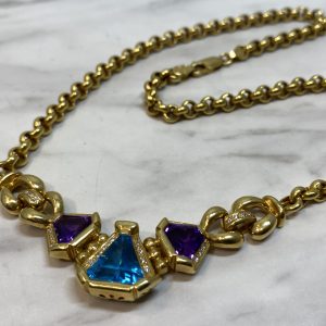 K18 石付ネックレス