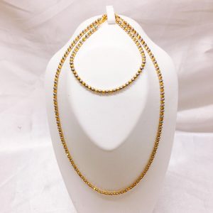 K18 PT850 ハーフコンビ ネックレス