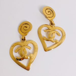 CHANEL ココマーク ハート イヤリング