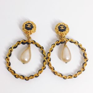 CHANEL ヴィンテージ チェーンサークルイヤリング