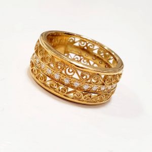 K18 メレダイヤ付きリング さすがや上越店