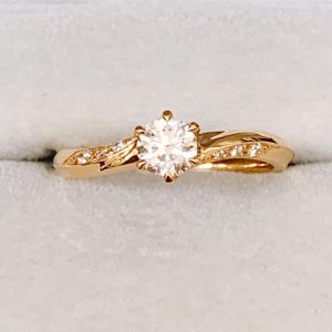 K18 ダイヤモンド0.35ct付リング