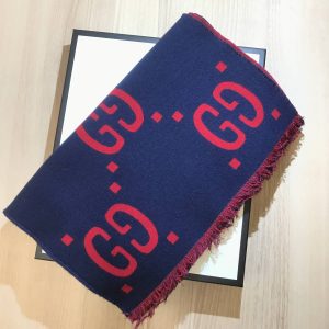 グッチ スカーフ GGジャカード ウールシルク