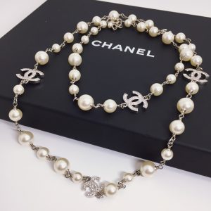 CHANEL ココマーク ラインストーン フェイクパール ネックレス