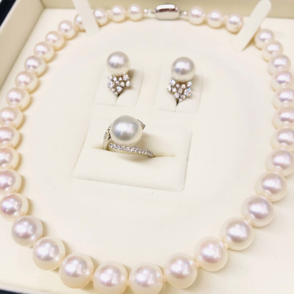 真珠 パール ネックレス ダイヤモンドピアス リングの買取実績 | 買取 
