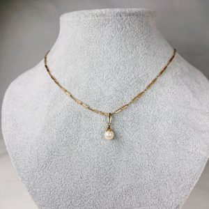 K18 パール付きネックレス