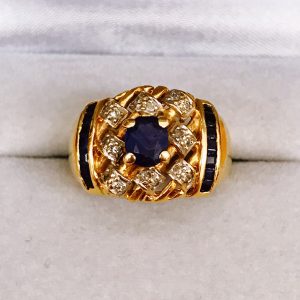 K18 サファイア付きリング