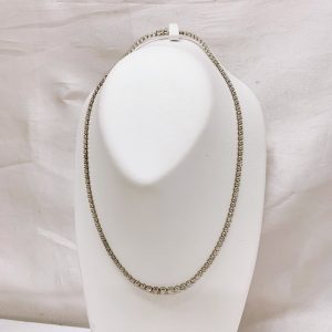 K18WG ダイヤ付ネックレス