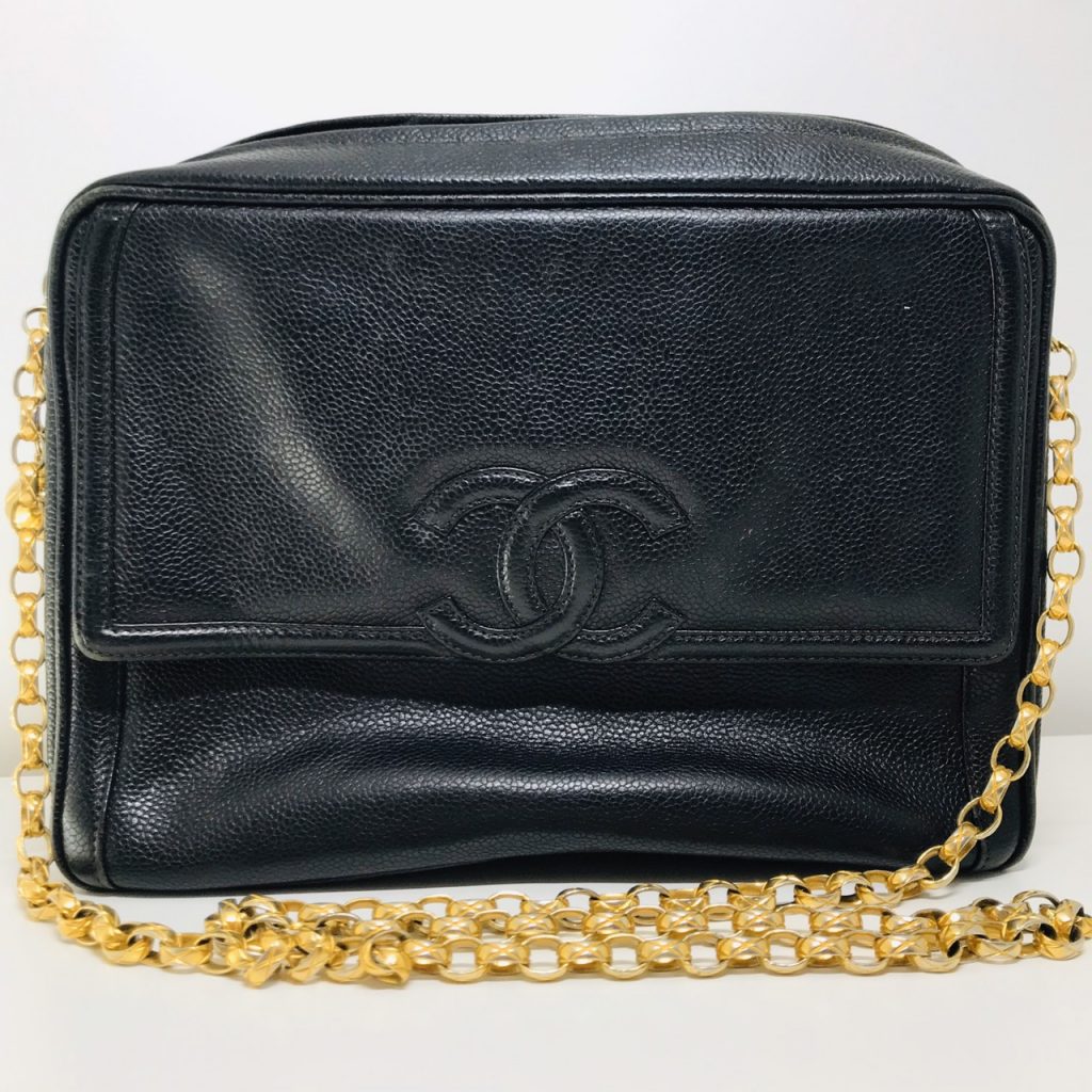 シャネル CHANEL ココマーク チェーン ショルダーバッグ パンチング マトラッセ ターンロック ハンドバッグ レザー ブラック レディー 中古 シャネル チェーンショルダーバッグ マトラッセ25 ココマーク キャビア