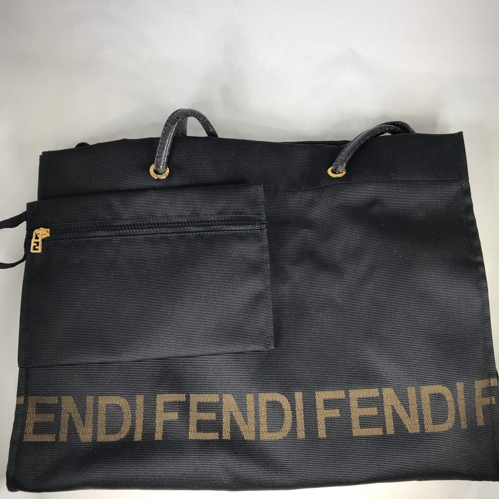 7590円 交換無料 FENDI フェンディ トートバッグ レザー ナイロン素材 黒