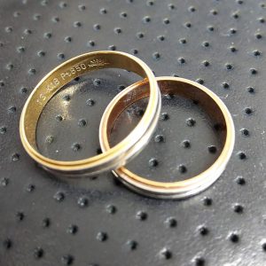 K18/Pt850コンビ指輪