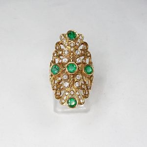 K18  エメラルド付きリング