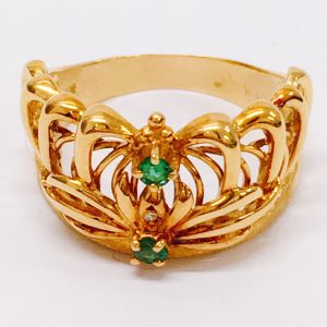 K18 エメラルド付リング