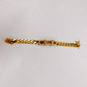 K18 ルビー＆メレダイヤ付ブレスレット