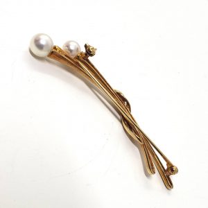 K18パール付きブローチ