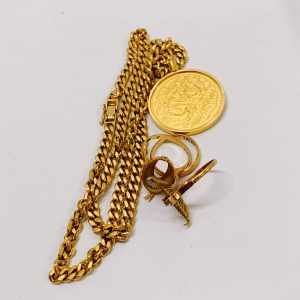 昭和10万円金貨付 K18 ネックレス・リング