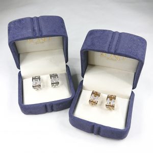 K18 K18WG ダイヤモンド(0.24)付ピアス二点セット