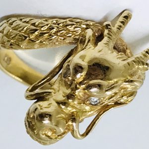 K18竜デザインリング　