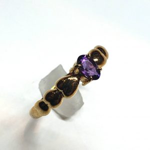 K18 アメシスト ハートデザインリング