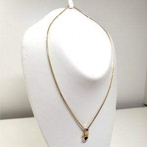 K18 サファイヤ メレダイヤ付き ネックレス