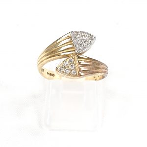 K18/Pt900 ダイヤモンド(0.12ct)付リング