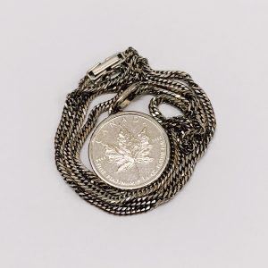 Pt1000/Pt850メイプルリーフ付ネックレス