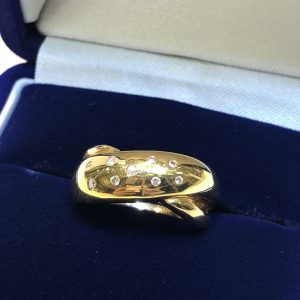 k18メレダイヤ付きリング