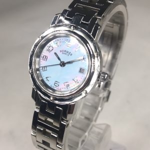 HERMES クリッパー ブルーシェル文字盤 レディース 腕時計