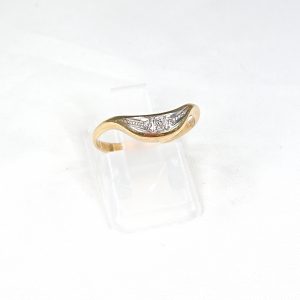 K18/pt900 ダイヤモンド(0.06ct)付リング