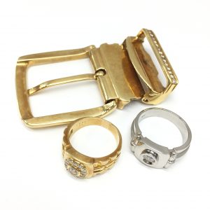 K18　バックル　リング　Pt900　リング