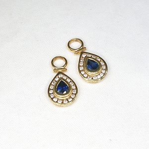 K18 スピネル(0.64ct)メレダイヤ(0.15ct)付イヤリング