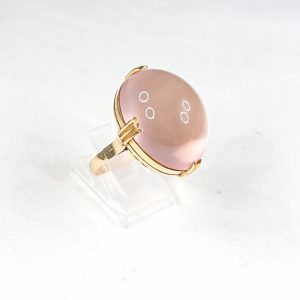 K18 ローズクォーツ付リング