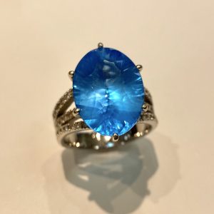 Pt900 アクアマリン リング
