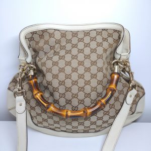 グッチ　GGキャンバス　バンブー　2WAYバッグ