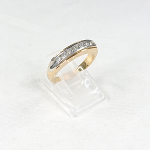 K18/Pt900 ダイヤモンド(0.21ct)付リング