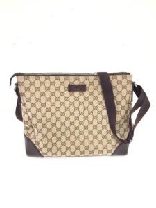 GUCCI GGキャンバス レザー ショルダーバッグ